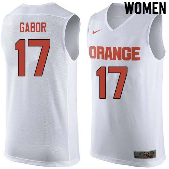 Women #17 Billy Gabor Syracuse White College Basketball Jerseys Sale-White